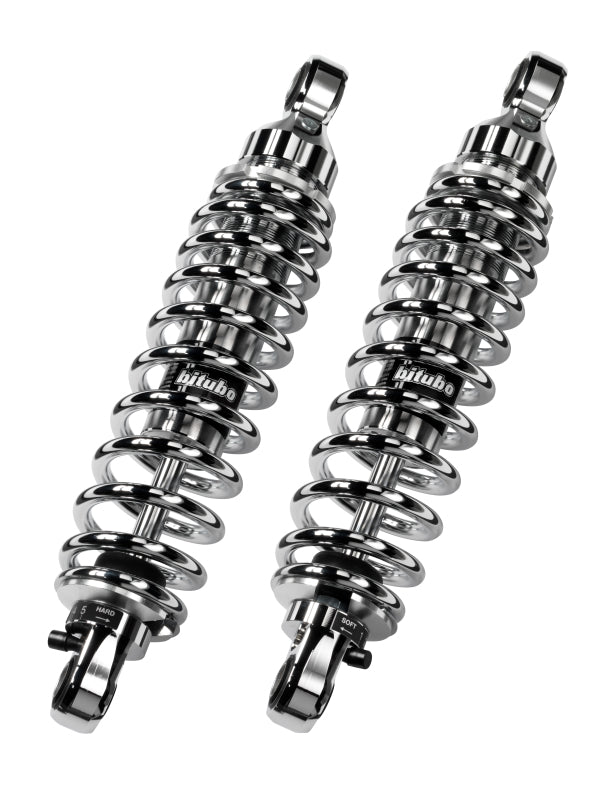 Bitubo Suspension Bitubo WME0 Twinshocks Adjustable: Spring Preload, Rebound, Length 351mm, Chrome Edition HD002WME03
