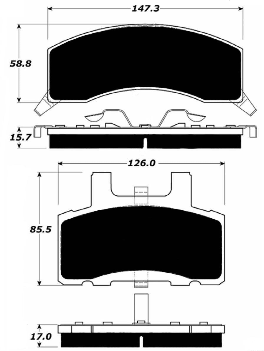 Porterfield Brake Pads for 1999 GMC SUBURBAN 2500 2WD 13 x 2 1/2" Rear Shoe