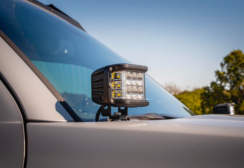 Cali Raised LED Cali Raised 10-24 Toyota 4Runner Low Profile Led Ditch Light Brackets Kit - Brackets W/3X2 18W Amber CR2496