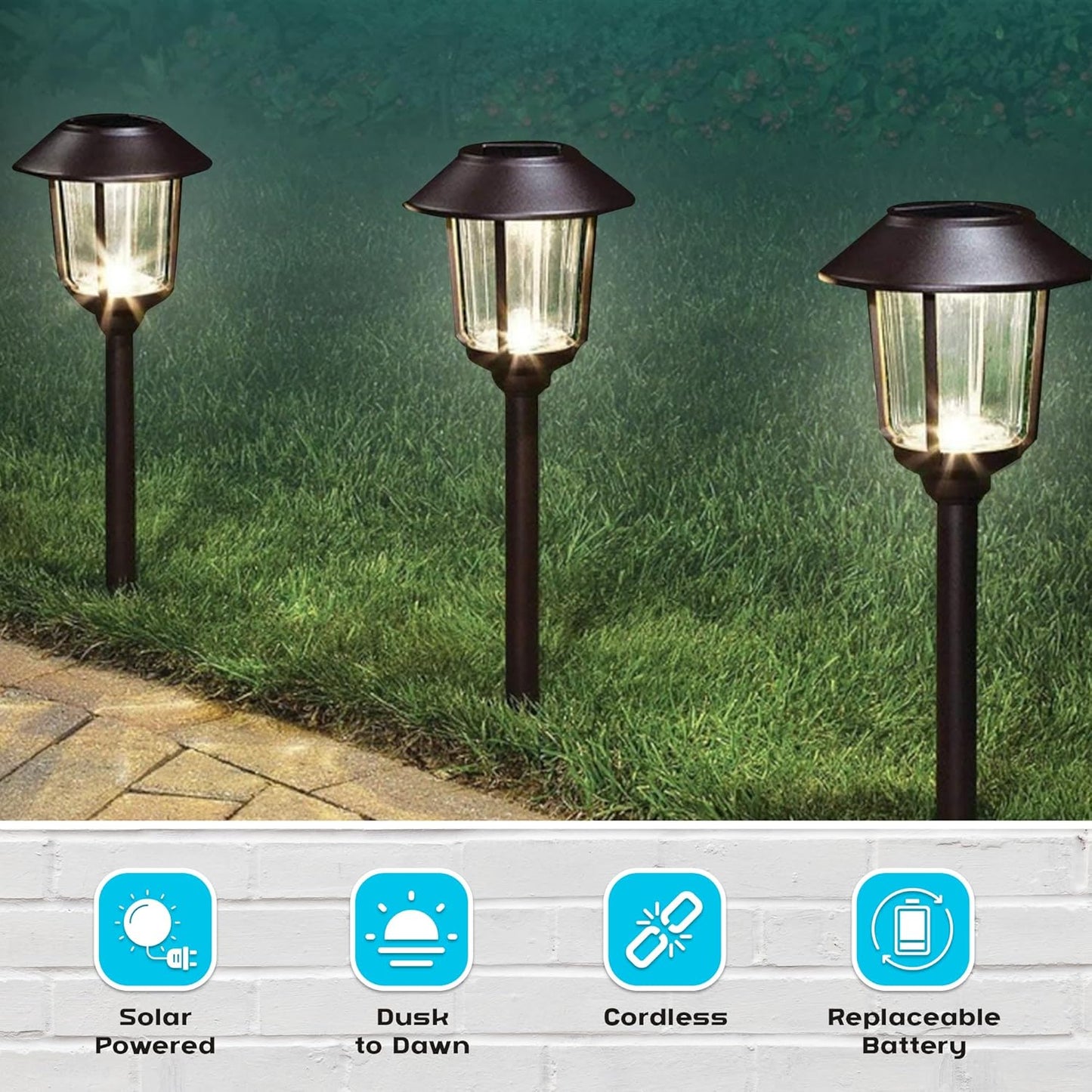 Smartyard Solar LED Large Pathway Lights 10 Lumen - 6 Pack