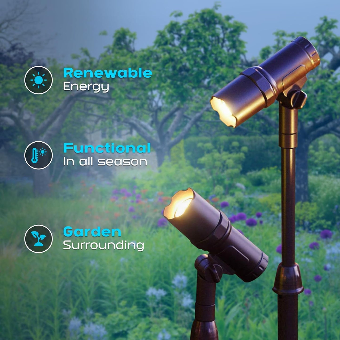 SmartYard Smart Focus 100/65 Lumen Spot Light with Remote Solar Panel, 2-pack
