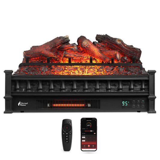 (Open Box) Eternal Flame EF26-LG Smart Electric Fireplace Logs, WiFi Enabled