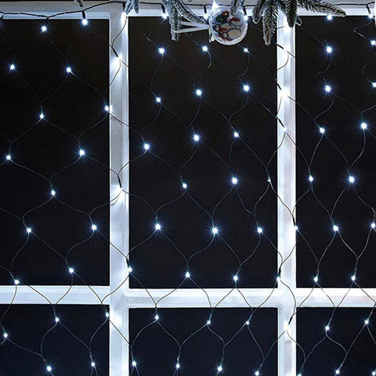 Solar Net Mesh Lights 360 LED with Remote, 11.8Ft x 4.9Ft Fence String Light