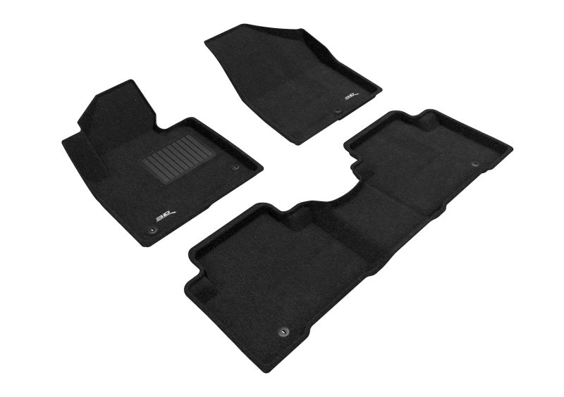 3D MAXpider 13-18 Hyundai Santa Fe Sport Elegant 1st 2nd Row - Floor Mat Set (Black) L1HY01704709
