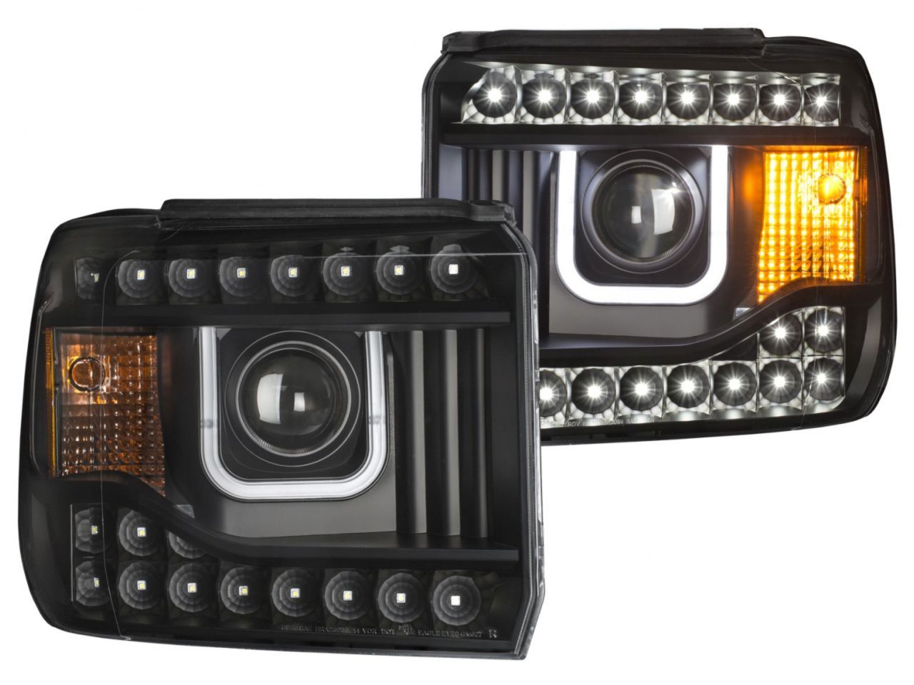 Anzo 2014-2015 Gmc Sierra Projector Headlights w/ U-Bar Black