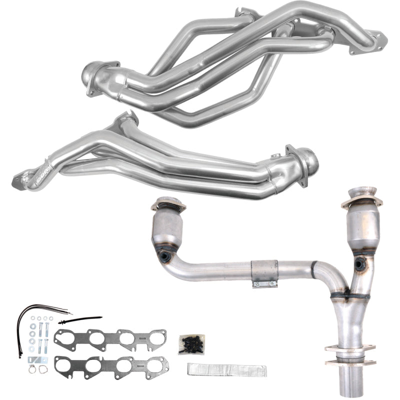 BBK 09-24 Ram 1500 Hemi 5.7L 1-3/4 Long Tube Headers w/High Flow Catted Y-Pipe (Silver Ceramic) 19503