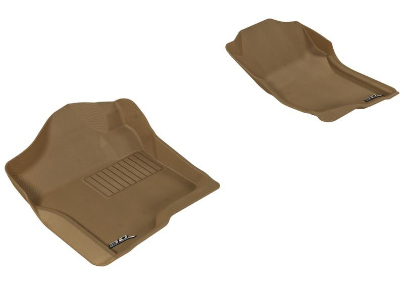 3D MAXpider 2007-2013 Chevrolet Silverado Extended/Crew Cab Kagu 1st Row Floormat - Tan L1CH04711502