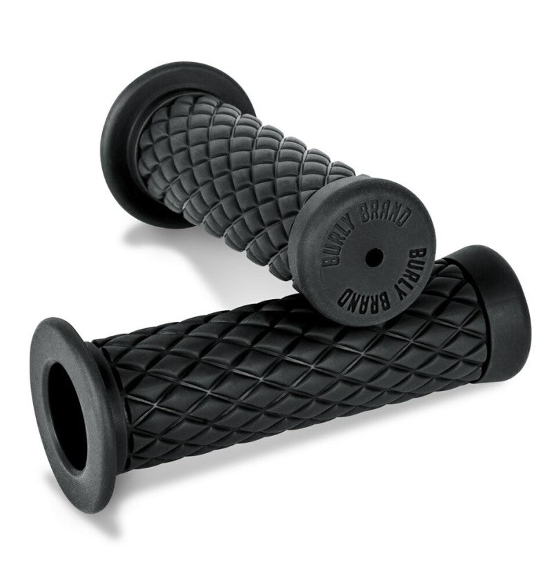 Burly Brand Rubber Diamondback Grips 1in - Black B16-1005