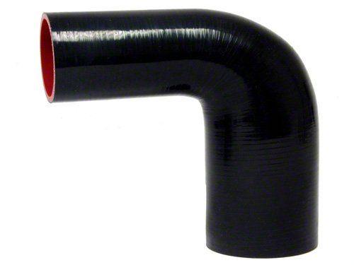 HPS 2-1/4" - 2-3/4" ID, Silicone 90 Degree Elbow Reducer Hose, High Temp 4-ply Reinforced, Black, 57mm - 70mm ID