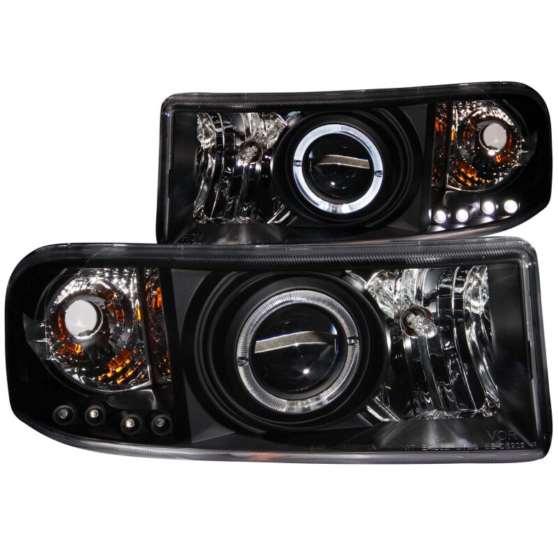Anzo 1994-2001 Dodge Ram Projector Headlights w/ Halo Black