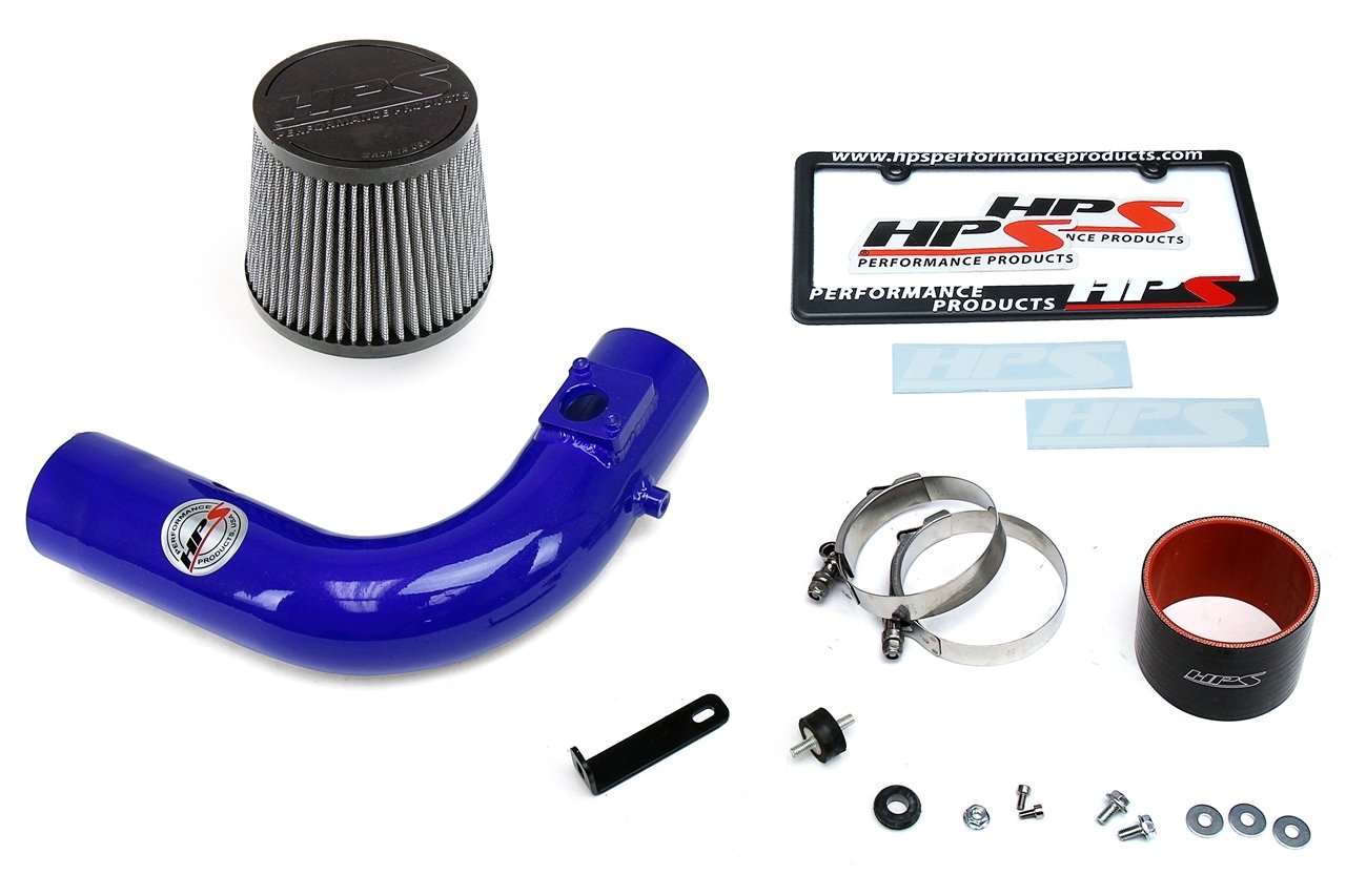 HPS Shortram Air Intake Kit 2012-2019 Subaru BRZ, Includes Heat Shield, Blue