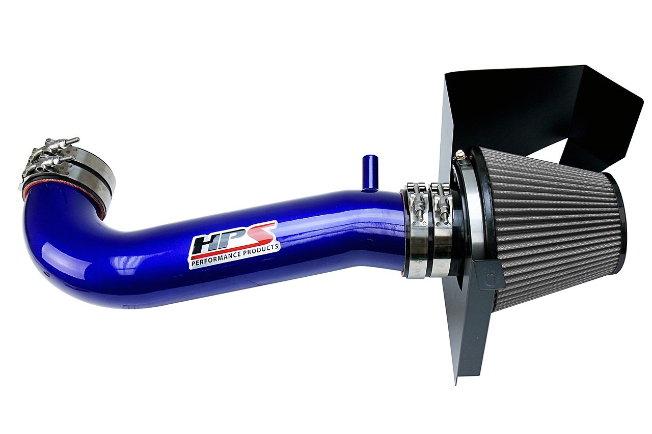 HPS Shortram Air Intake Kit 2011-2017 Chrysler 300C 5.7L V8 except Shaker Hood, Includes Heat Shield, Blue