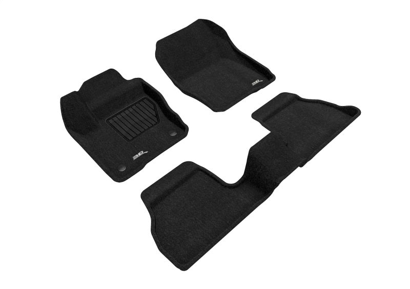 3D MAXpider 12-18 Ford Focus Elegant Floor Mat- Black 1St Row 2Nd Row L1FR02904709