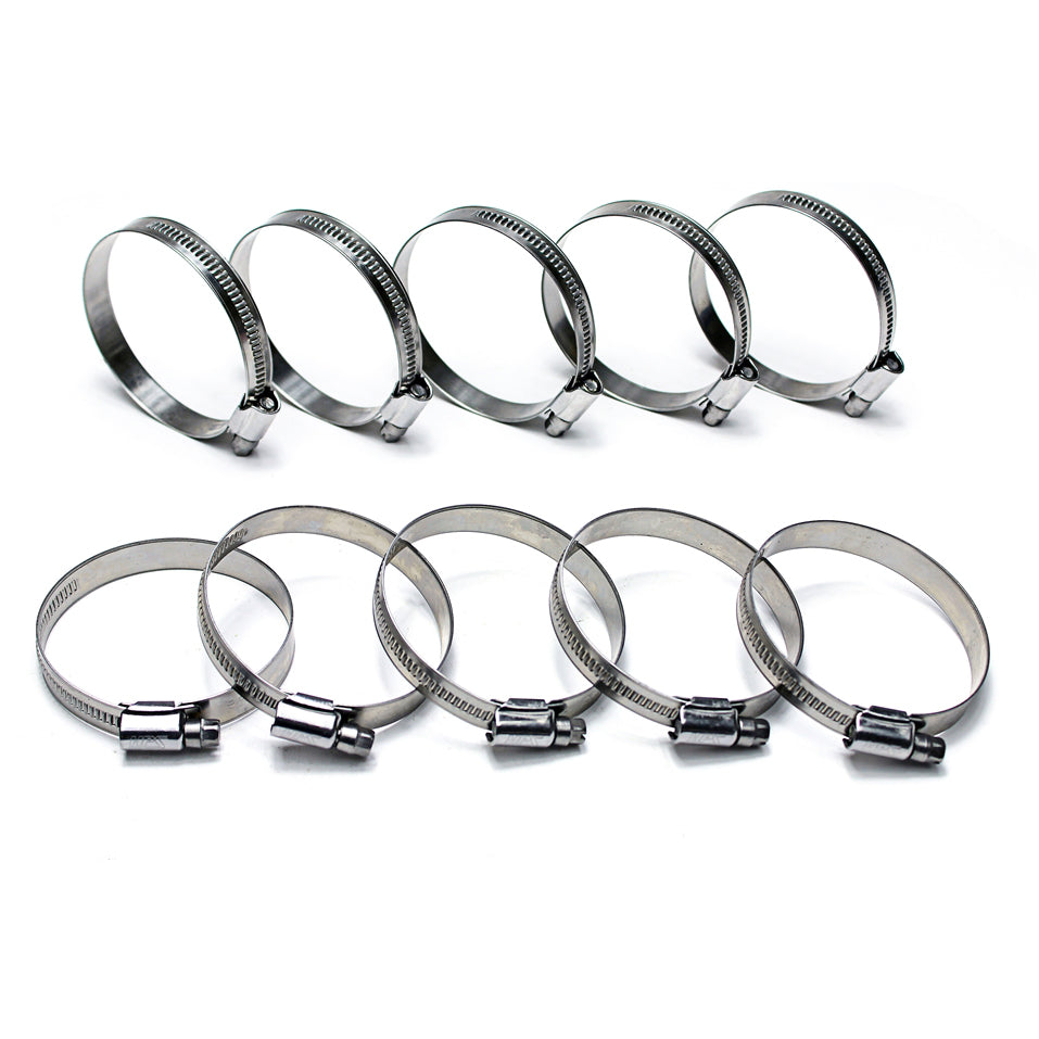 HPS Stainless Steel Embossed Hose Clamps SAE 28 10pc Pack 1-1/4" - 2-1/4"