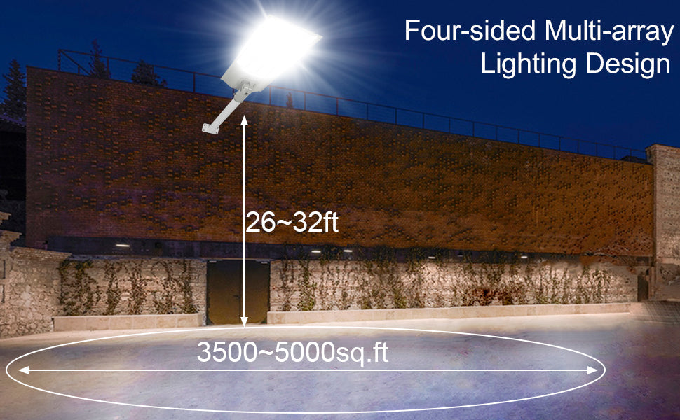 8000W Aluminum Frame Solar Street Lights Outdoor Motion Sensor, Dusk to Dawn 200000LM with Remote Control