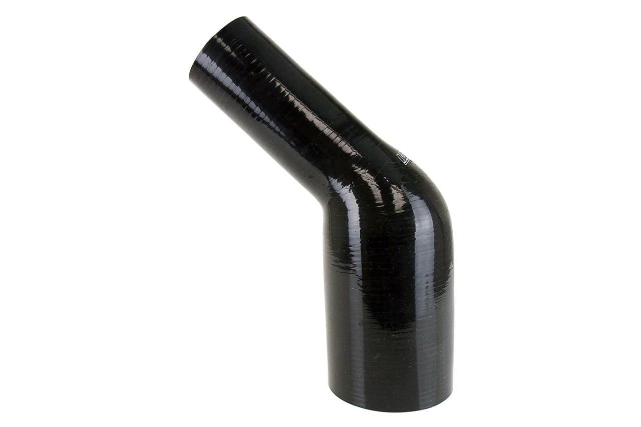 HPS 2-3/8" - 3-1/8" Silicone 45 Degree Elbow Reducer Coupler Hose, High Temp 4-ply Reinforced, 60mm - 80mm ID